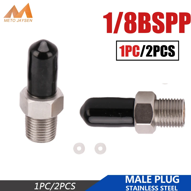 

PCP Paintball Pneumatic Quick Coupler 8MM 1/8BSPP 1/8NPT M10x1 Male Plug Adapter Fittings Air Refilling Stainless Steel