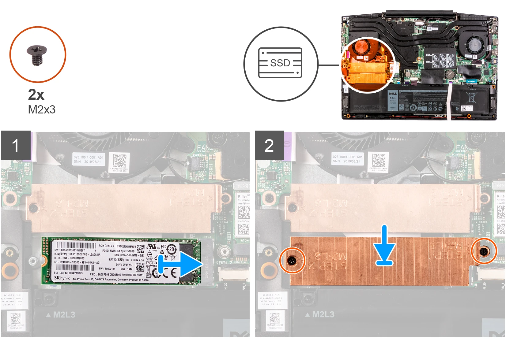 2nd второй NVMe M.2 2280 радиатор SSD жесткий диск для ноутбука Dell G3 3500 G5 5500 игровой