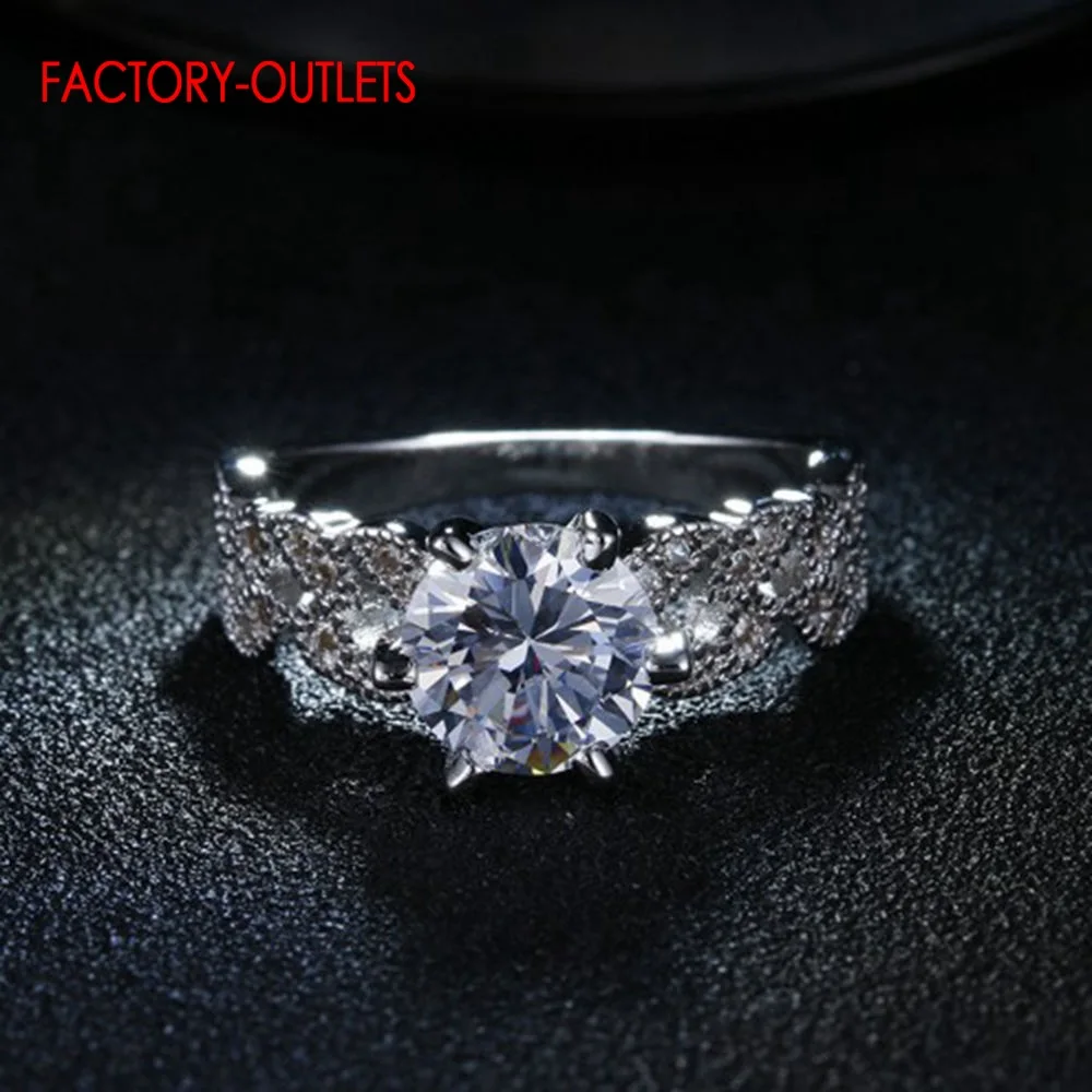 Genuine 925 Sterling Silver Rings For Women AAA Zircon Luxury Sparkling Female Crystal Anniversary Wedding Party | Украшения и
