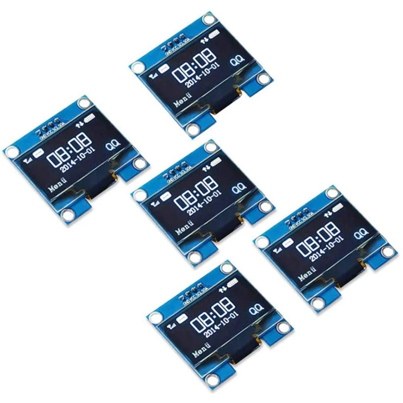 

5PCS 0.96 Inch 4-Pin I2C IIC Communication 128X64 OLED Display Module