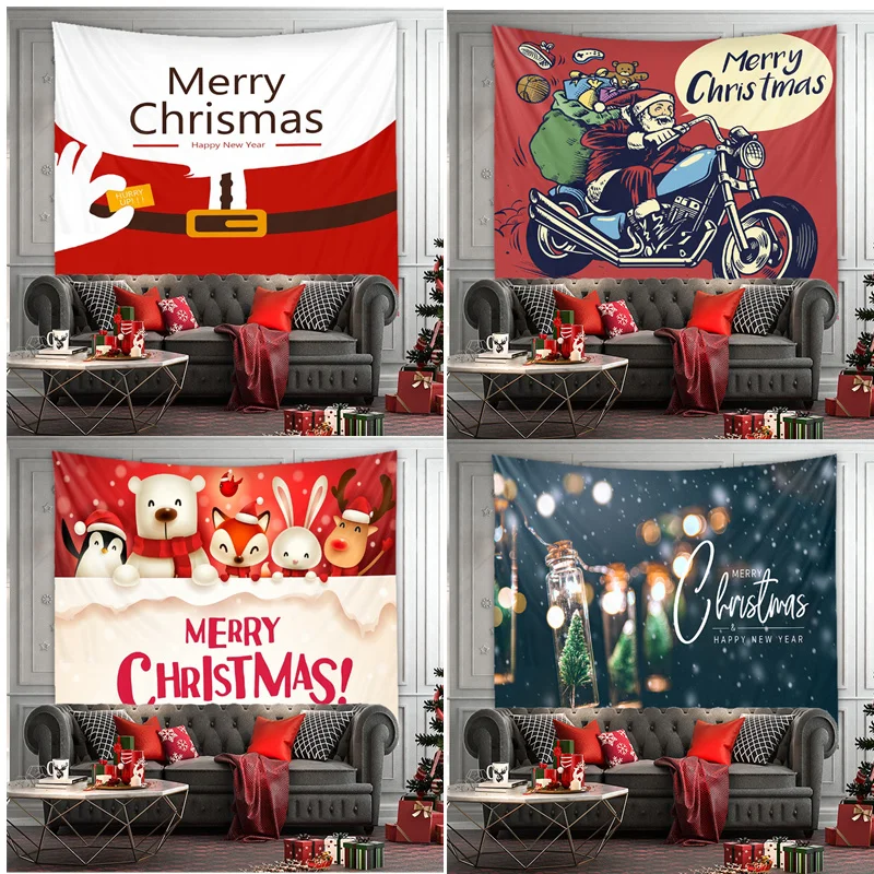 

New Styles Christmas Series Tapestry Christmas Tree Santa Claus For Home Bedroom Decoration Background Cloth Wall Hanging Cloth