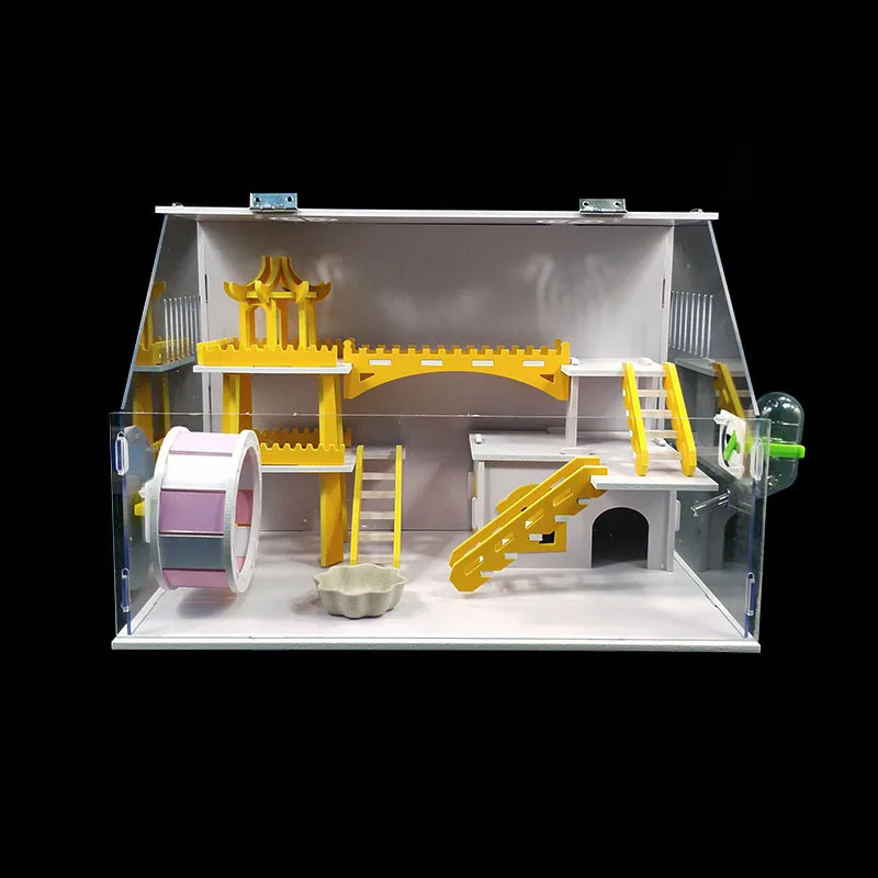 

Acrylic Double Layer Transparent Large Villa Hamster Cage Nest Small Farm Dutch Pig Products Small Cage