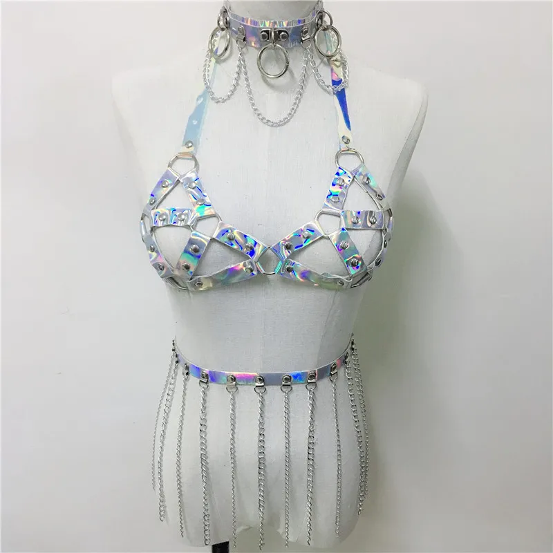 Женский комплект из 3 предметов короткий топ с лямкой на шее и открытой спиной