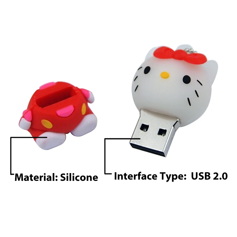 Hello kitty pendrive 64 ГБ 32 usb флеш накопитель 128 МБ дешевый карта памяти Расширение
