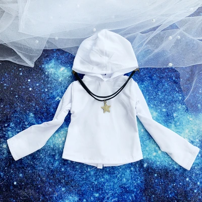 BJD одежда 1/4 BJD толстовки оверсайз супер свободный свитер+ ожерелье для 1/4 BJD куклы аксессуары для кукольной одежды свободный стиль - Цвет: Белый