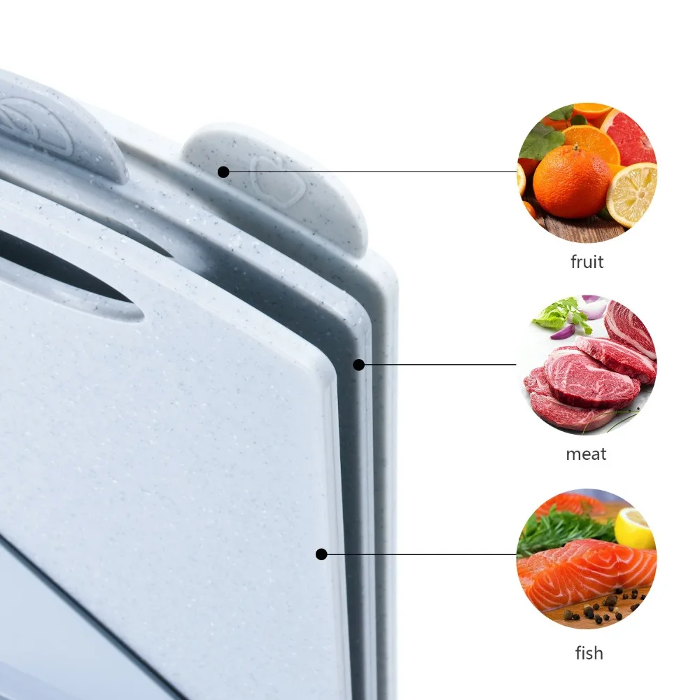 Пластиковая разделочная доска Fissman нескользящая антибактериальная для овощей