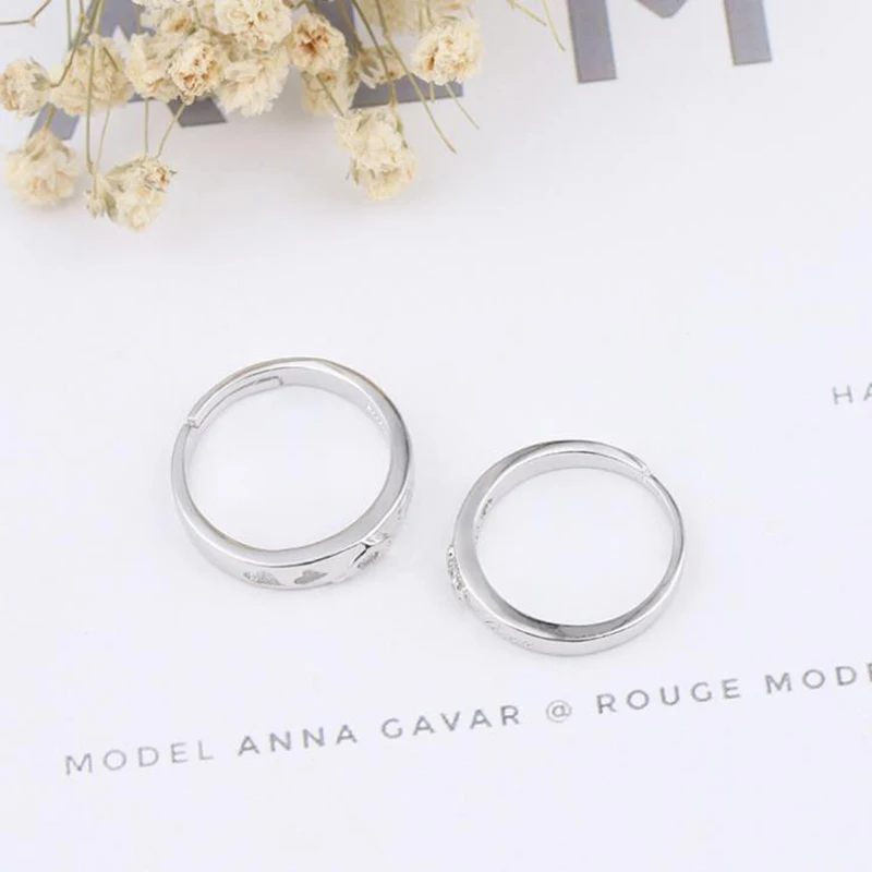 Набор колец для пары классические круглые кольца влюбленных регулируемые женщин