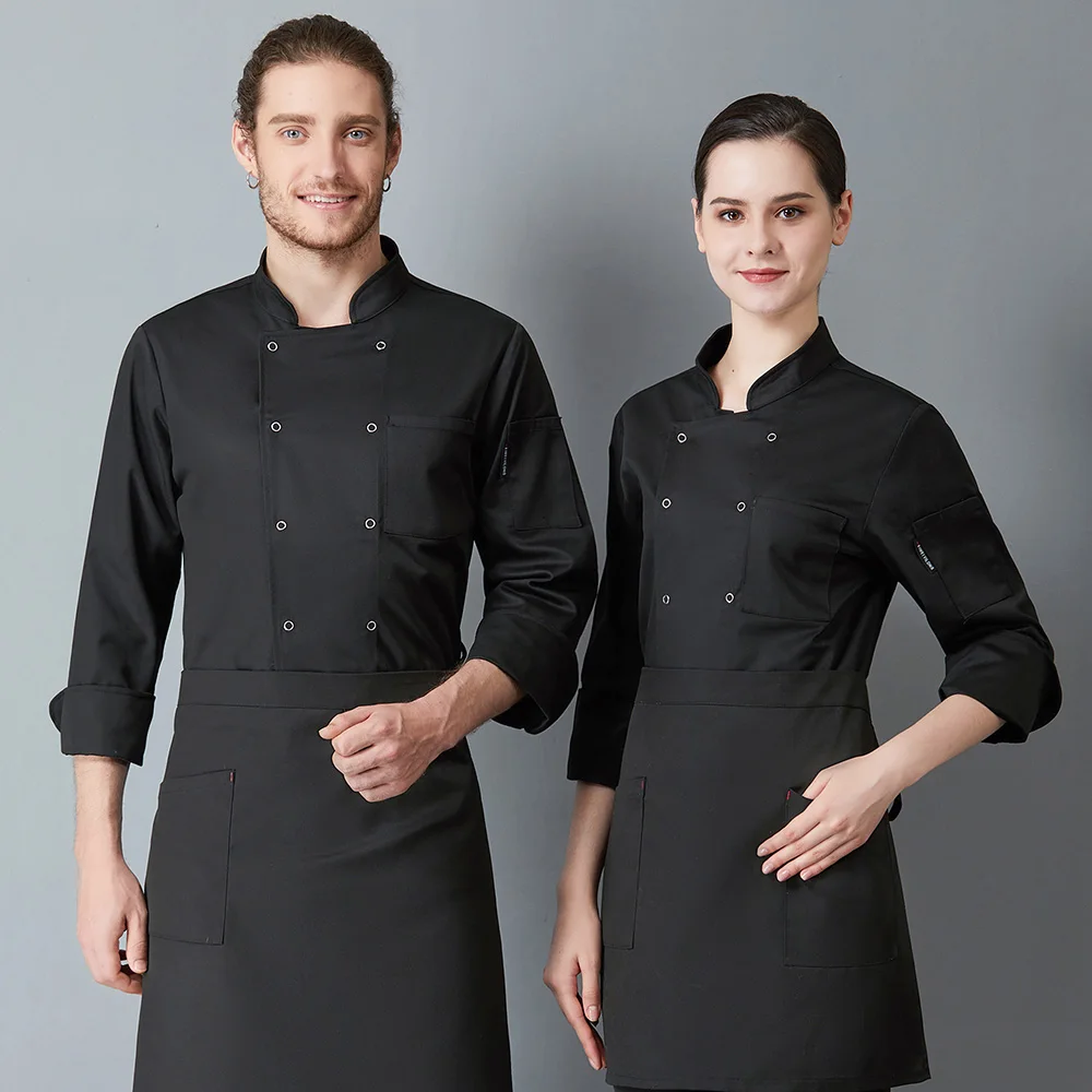 Куртка поварская с длинными рукавами, униформа для повара отеля, ресторана, кухни, Поварская рубашка, официантка, рабочая одежда официанта