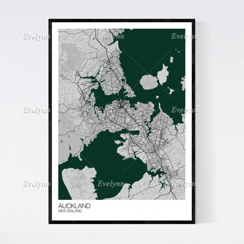 Оклендская карта НЗ скандинавский Ретро минимализм живопись постеры и принты на
