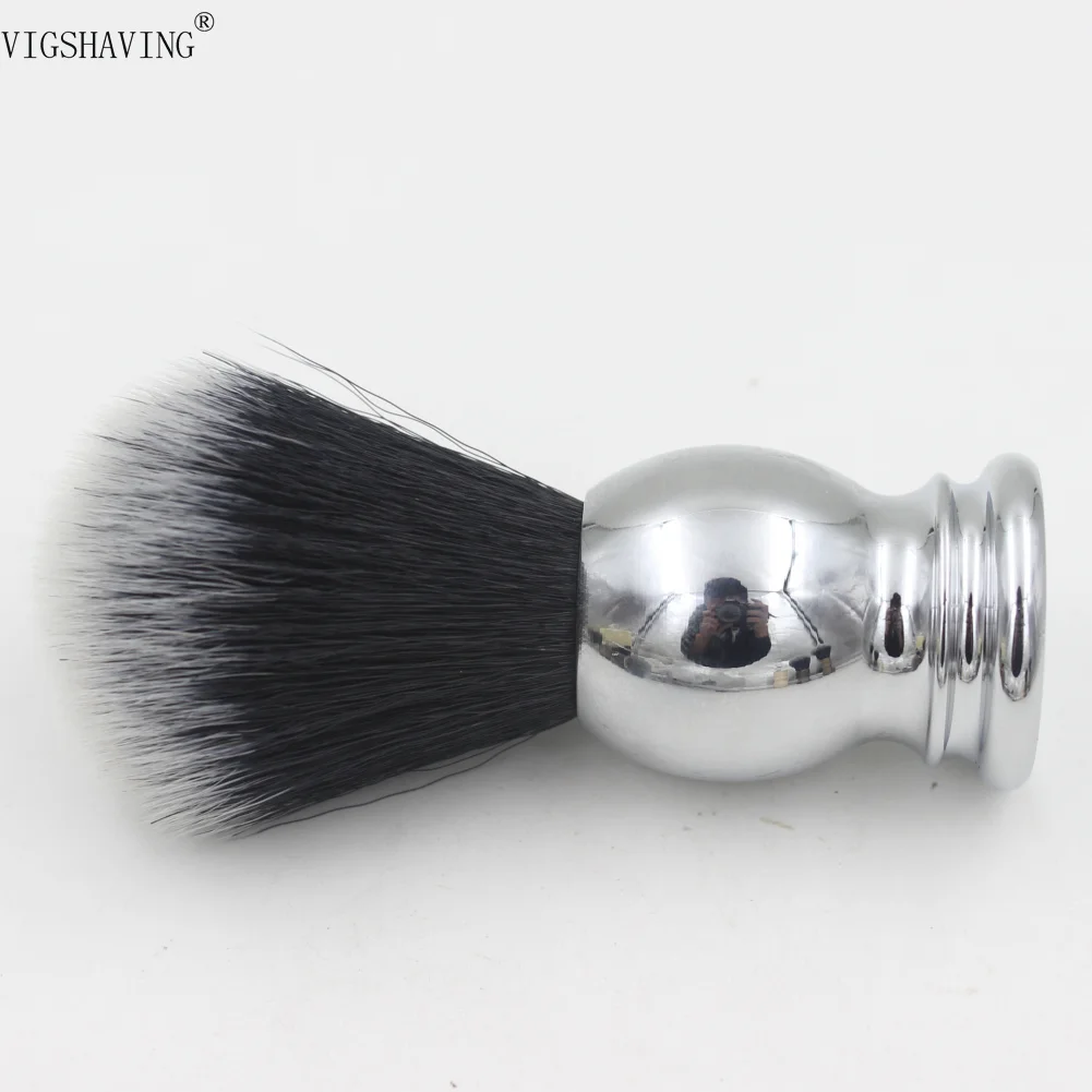 Хромированная металлическая ручка Черная синтетическая щетка для бритья