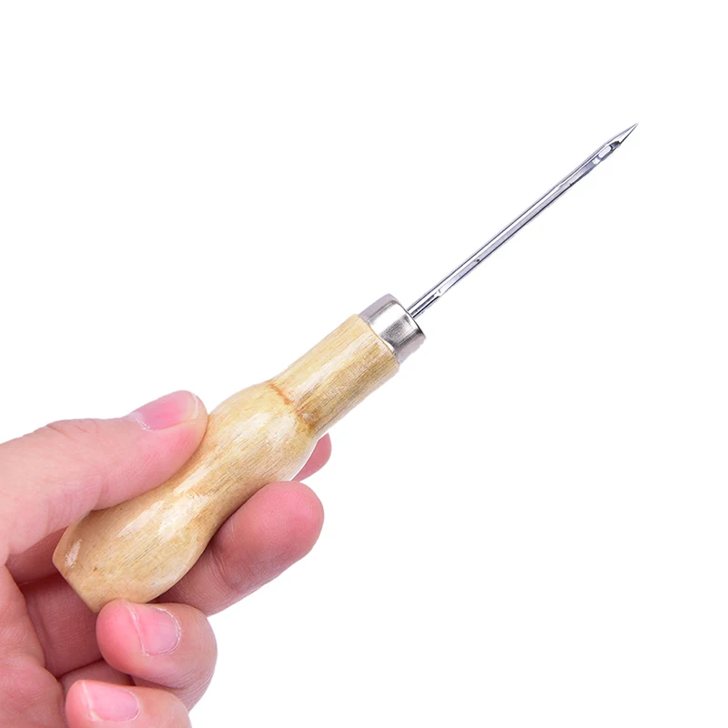 2 шт. тканевая кожаная швейная обувь инструмент с деревянной ручкой ручная