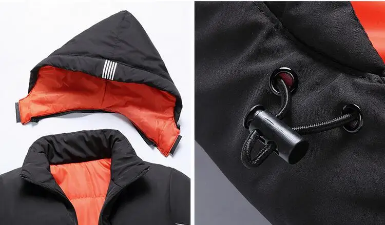 

Rlyaeiz 2019 New Fashion Winter Jacket Men Casual Cotton Padded Men Hooded Warm Striped Parka Coat Men Overcoat casaco masculino