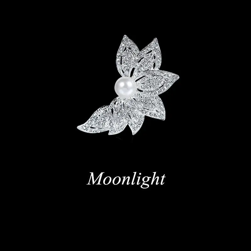 

Dear-you Personalized light luxury silver crescent brooch all-match clothing accessories shirt corsage pin buckle decoration