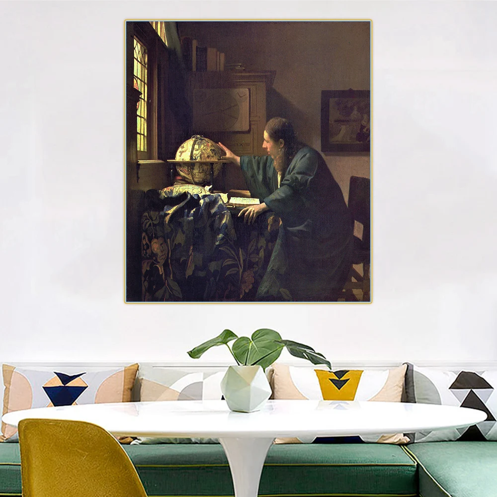 

The Astronomer, 1668 by an Open Window by Johannes Vermeer Canvas Oil Painting Artwork Poster Picture Wall Decor Home Decoration