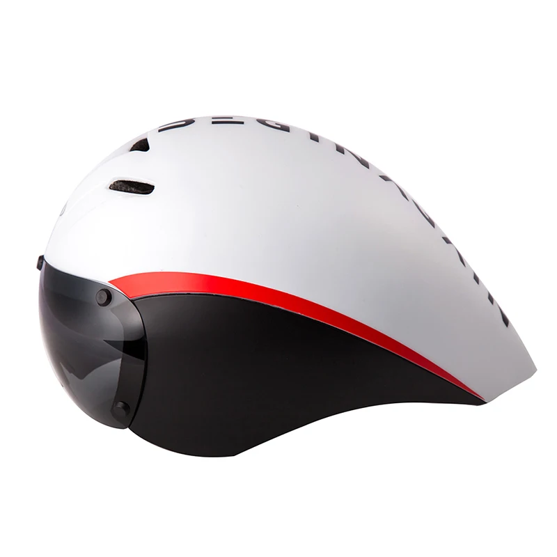 White Шлем MTB Aero велосипедный шлем с объективом Триатлон tt tri очки для гонок дорожный велосипед Timetrial запчасти для велосипеда Casco 55-61 см - Цвет: White