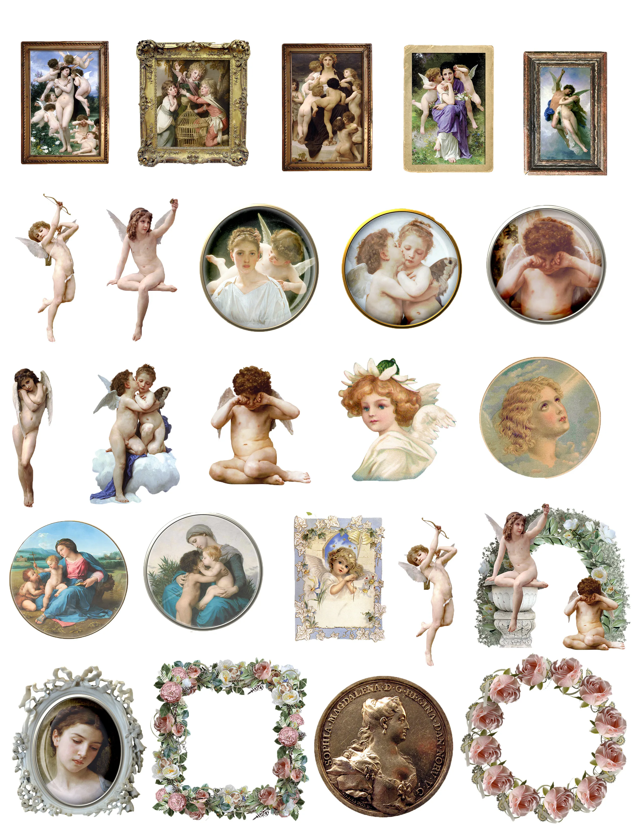 

24PCS angel Stickers Crafts And Scrapbooking stickers kids toys book Decorative sticker DIY Stationery