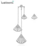 luoteemi luxury tassel earrngs for women asymmetrical korean fashion drop earrings wholesale items zirconia plant leaf jewelry