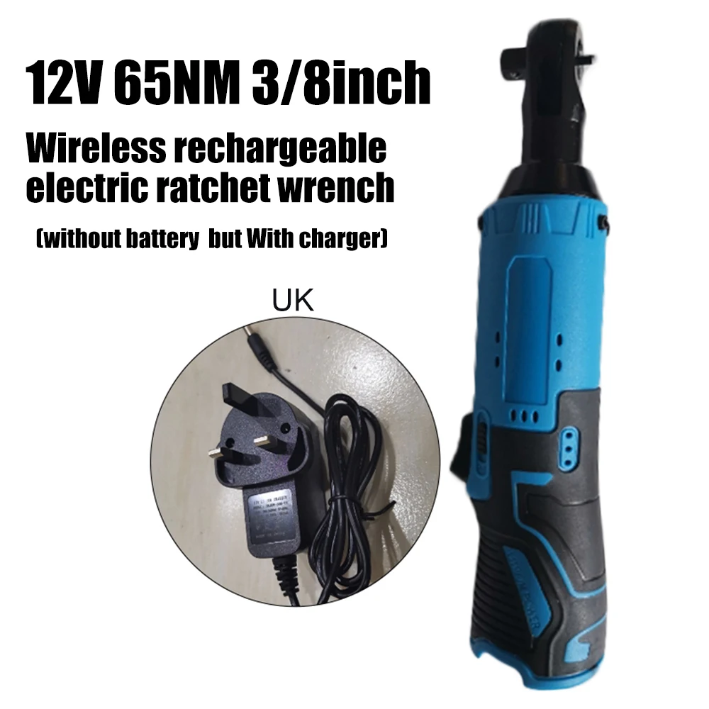 12V 3/8 65Nm Синий Электрический Аккумуляторный прямо Ratchet угол гаечных ключей