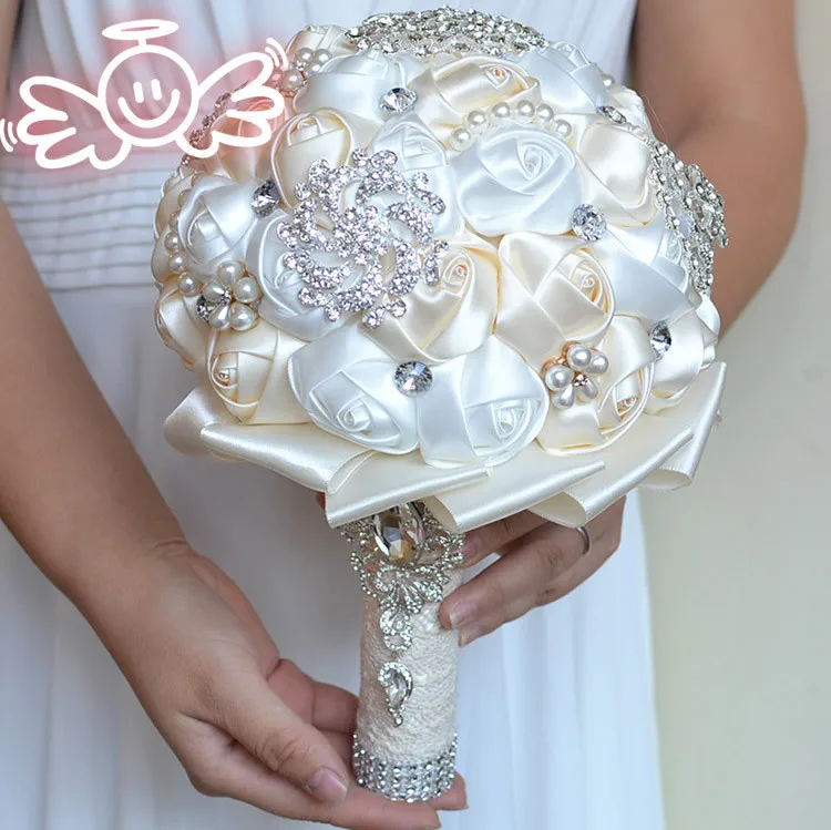 

Роза Кристалл Свадебный букет из бисера брошь свадебные аксессуары, букеты невесты Искусственные Свадебные цветы букеты невесты