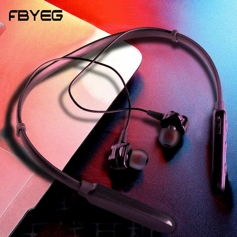 Наушники с шейным ремешком FBYEG Bluetooth беспроводные наушники басами Спортивная