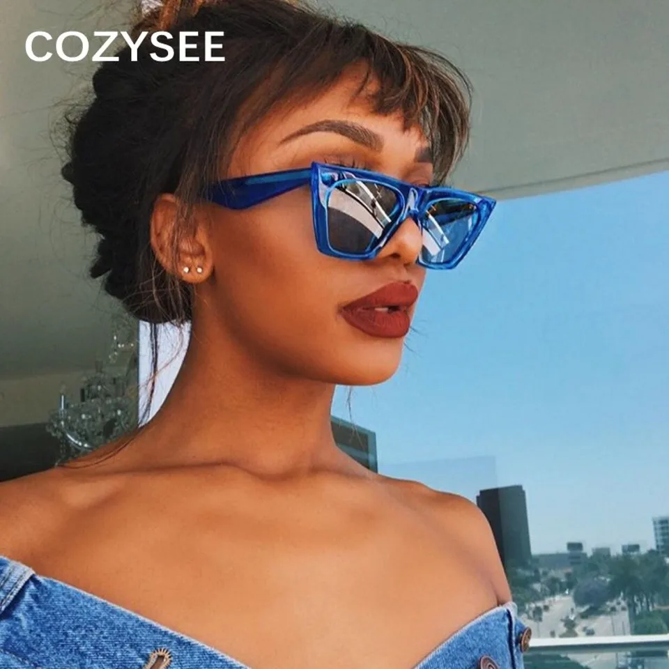 Стильные женские солнцезащитные очки Cateye 2019 пластиковые прозрачные для женщин с