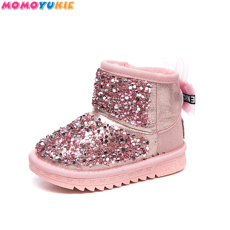 Botas de moda para ni&ntilde;as, zapatos c&aacute;lidos de felpa de algod&oacute;n en el interior, botas de nieve antideslizantes para beb&eacute;s, bonitos, invierno, 2021-4