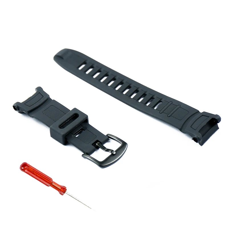 Resin strap men's pin buckle for Casio PRG-130Y PRW-1500 outdoor sports waterproof rubber strap ladies watch band