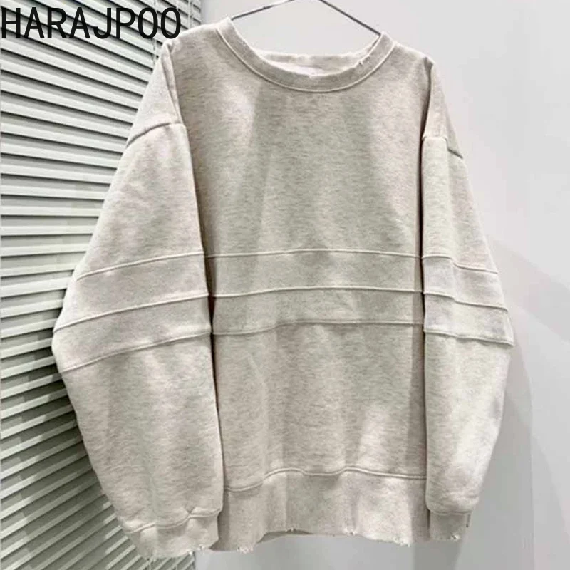 

Harajpoo Women Pullover 2021 Spring Autumn New Korean Ins Streetwear Fashion Solid Casual Crewneck Female Long Sleeve Clothing