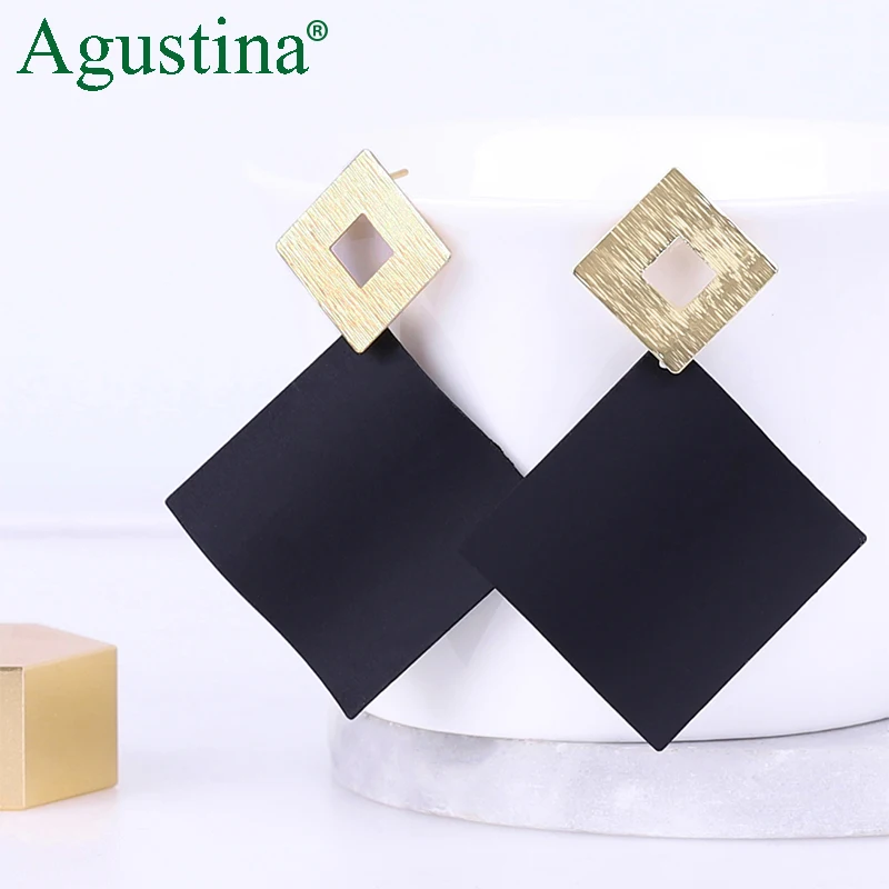 

Agustina black earrings fashion jewelry drop earrings women metal minimalist earrings geometry long earring boho tous wholesale