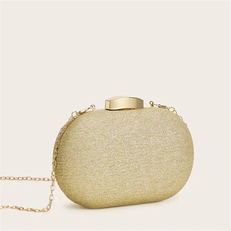 Женский зажим верхняя Сумка клатч вечерняя сумка с цепочкой и ремешком Золотой