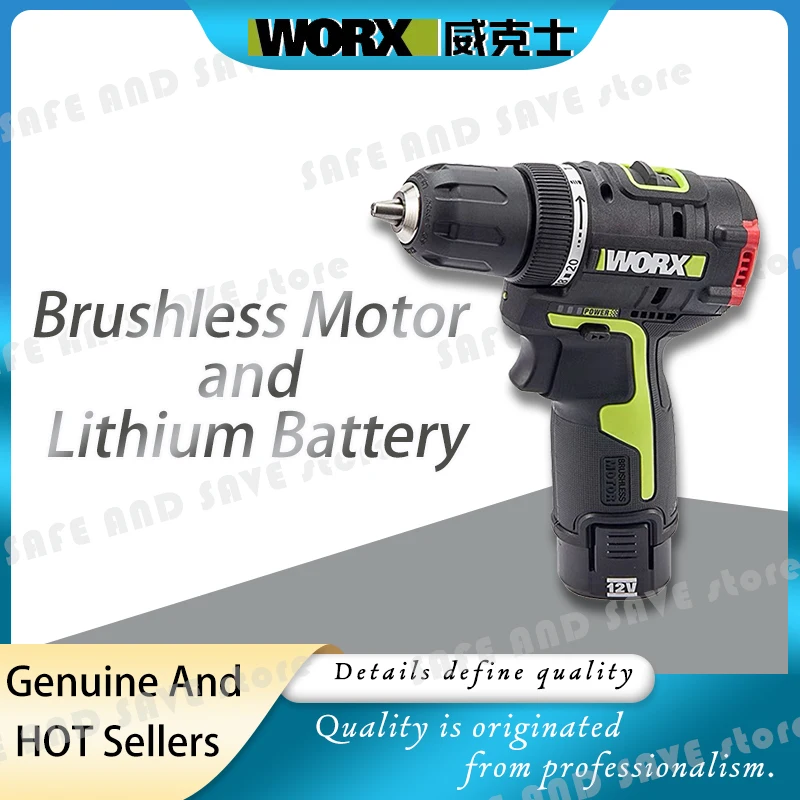 WORX WU130 профессиональный инструмент 12 В бесщеточный электродрель Беспроводная