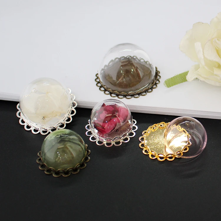 4 шт 20/25/30 мм полое стекло крышка с кружевной установкой основа шар Стекло глобус
