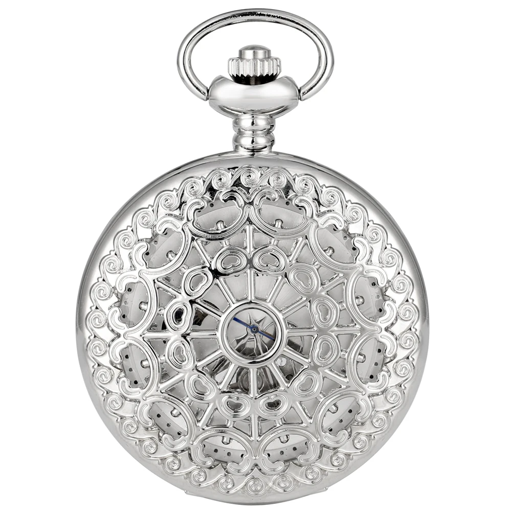 

Antique Pocket Watches Hollow-out Hand Winding Mechanical Pocket Watch Roman Numerals Display Pocket Hanging Chain Pendant Clock