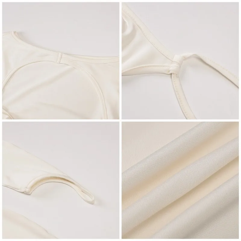 

Aushiya Summer Hollow Out Bandage Women Mini Dress Long Sleeve Halter Bodycon Dresses Sexy Fashion Streetwear Vestidos Female