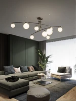 black or gold led chandelier lighting for dining living room bedroom home deco hanging lamp glass ball modern creative fixtures