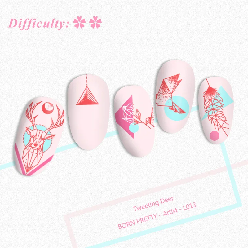 BORN PRETTY штампованные пластины для ногтей простой цветок милое изображение