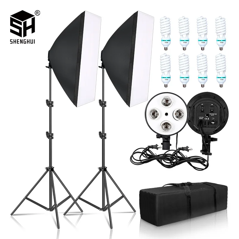 Sistema de Luz Continuou para Câmera Kit de Iluminação para Fotografia Fotográfico com Acessórios de 135w Softbox Estúdio