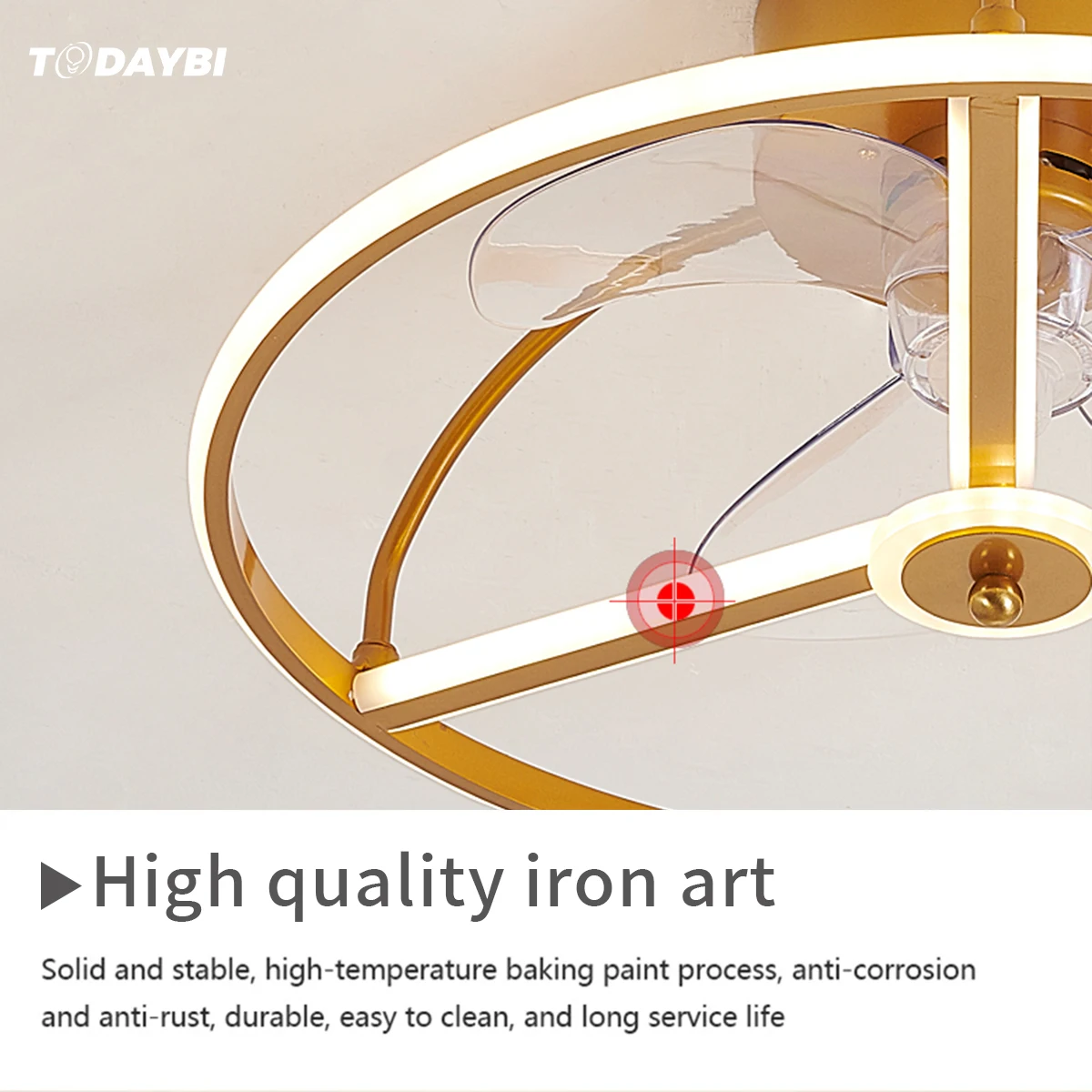 Потолочный светильник с вентилятором современный минималистичный круглый