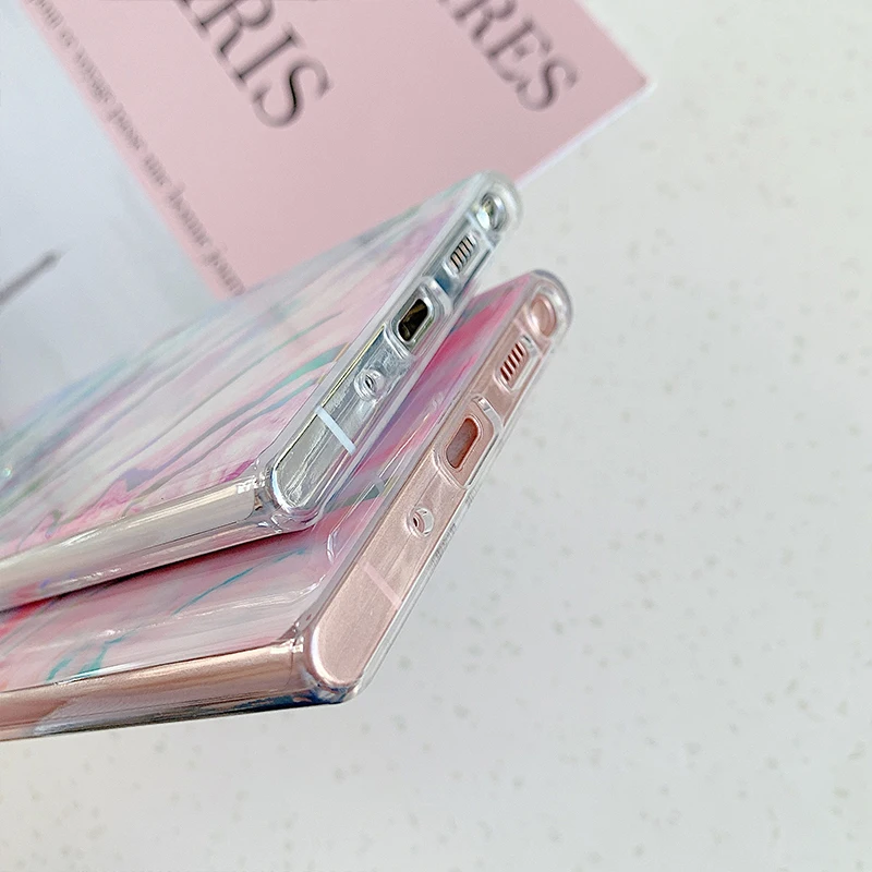 

Colorful Laser Marble Phone Case Soft IMD Cover For Samsung Galaxy S21 Plus Note 20 Ultra S10 9 8 A50 A70 A71 A51 A21S S20 FE