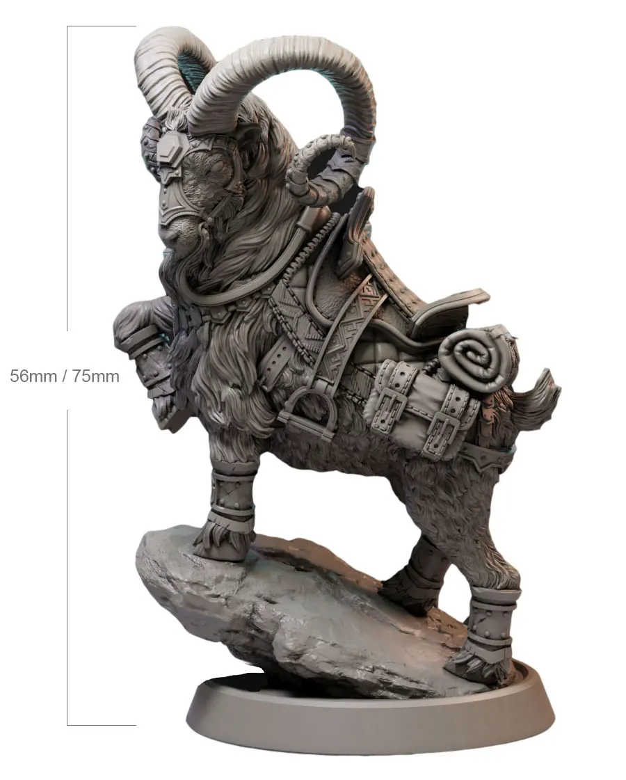 

56mm 75mm Resin Model Kits Goat Figure Unpainted No Color DW-012