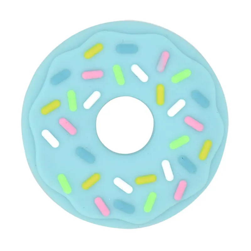 

Baby Teether Food Grade Silicone Cartoon Bread Doughnut Newborn Molar Pain Soothing Teething Toy Natural Stop Sucking Thumb Toys