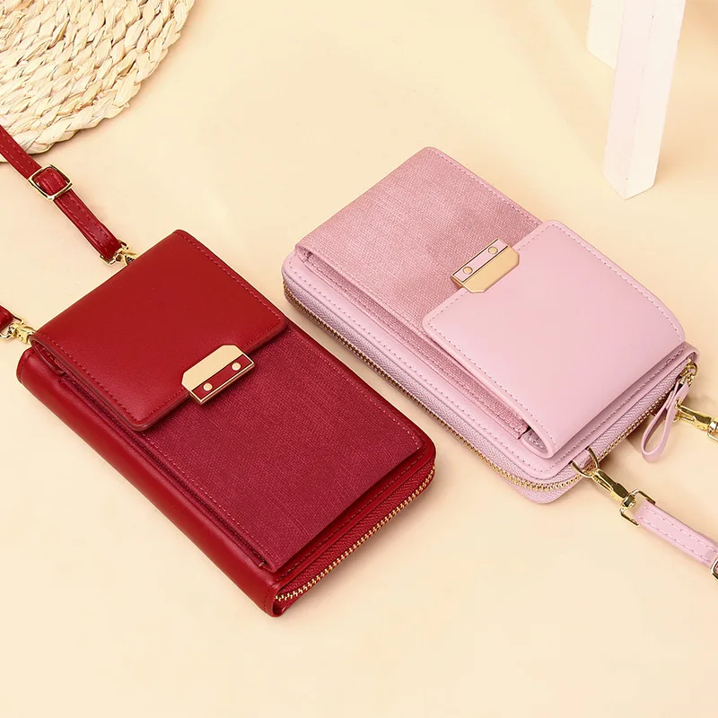 Brand Designer Mobile Phone Pocket Small Lady Shoulder Bag Pu Leather Female Messenger Bag Lady Mini Square Bag