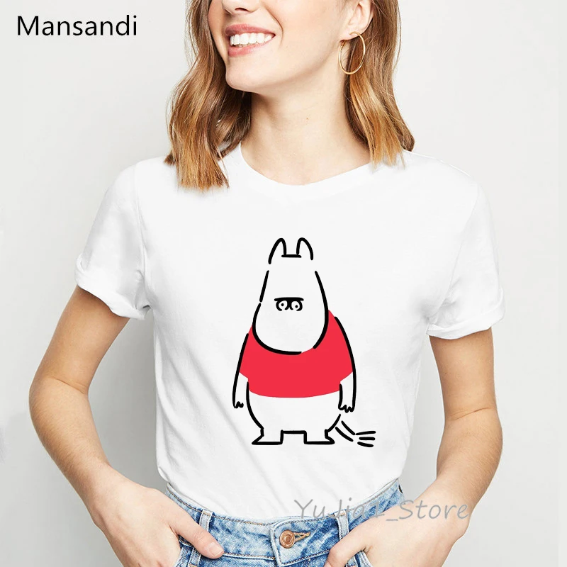 Moomins, футболка с надписью на день, футболки с графическим принтом, женские модные Забавные футболки, Женская Футболка harajuku tumblr, топы, футболка femme