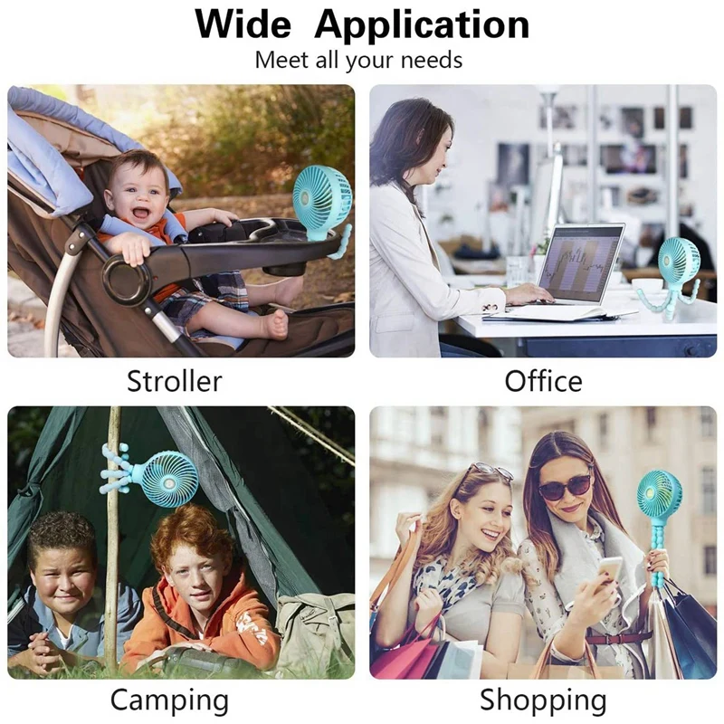 2 комплекта портативный мини-вентилятор для коляски персональный настольный