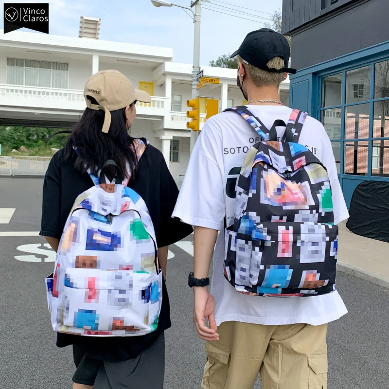 

Mosaic Graffiti Backpack Trend School Backpacks for Boys Fashion Teenager Girls Bookbag Waterproof Oxford Bag Mochila Femenina