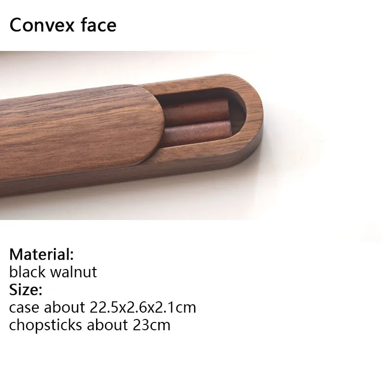 

High-grade Black Brown Walnut Solid Wood Chopsticks Set with Box Case Portable Outdoor Travel Minimalist Elegant Gift Wooden