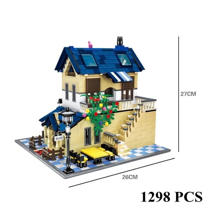 

1298 PCS Country House Building Blocks DIY Educational Building Block Toys Christmas Birthday Gift