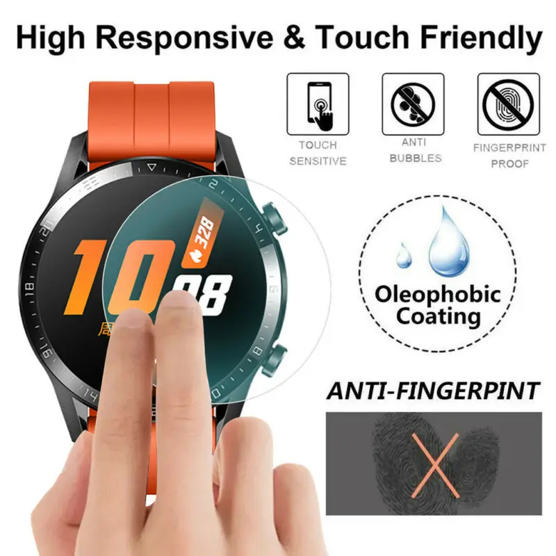 

UGI 5-1Pcs For Huawei Watch GT Full Coverage Tempered Glass Active Sports Elegant Smart watch Screen Protector Film Edge