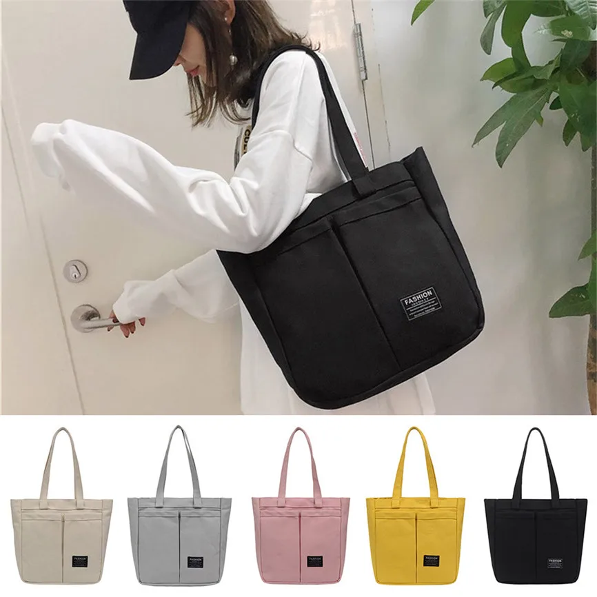 Женская Холщовая Сумка Bolsos Mujer простая вместительная винтажная сумка на молнии