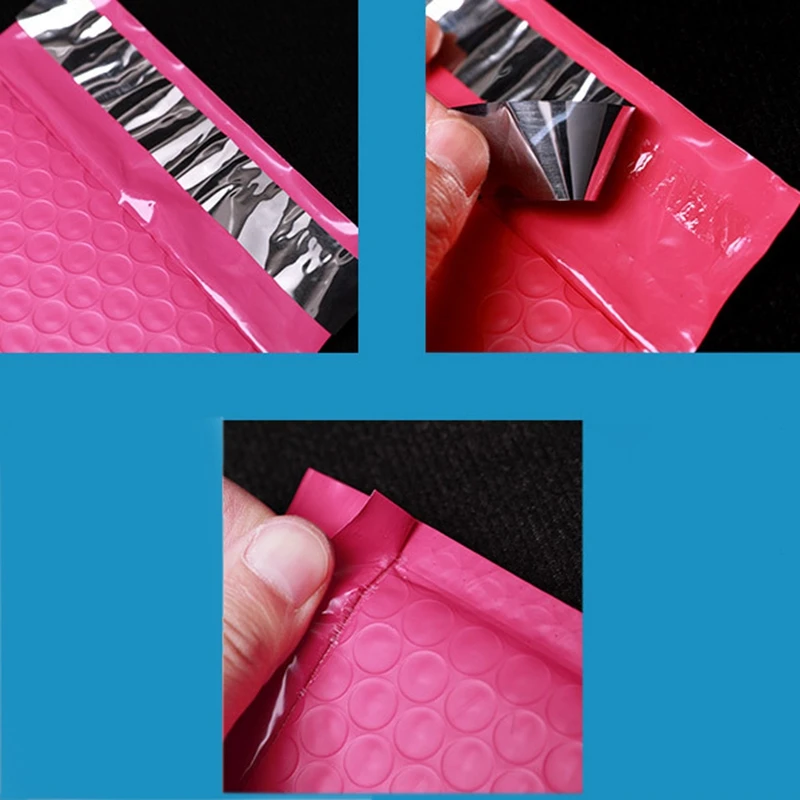 

50Pcs/Set Rose Red Self Seal Bubble Mailers 6X10.6 Inches Padded Envelopes